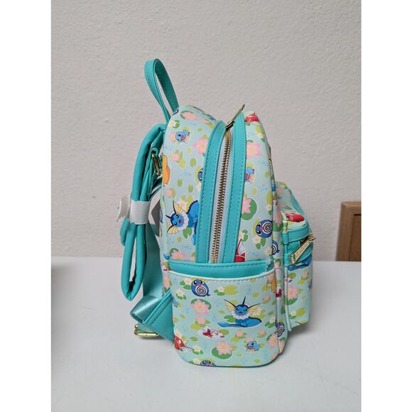 Loungefly Pokémon Water Type Lily Pad Allover Print Blue Mini Backpack NWT main image 13